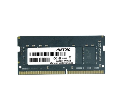 AFOX DDR4 SO-DIMM 16GB 3200Mhz Single Channel Package (1x16GB), PC4-25600, 260-Pin, Non-ECC, Un-Buffered, CL 22-22-22-52, 1.2V AFOX DDR4 SO-DIMM 16GB 3200Mhz Single Channel Package (1x16GB), PC4-25600, 260-Pin, Non-ECC, Un-Buffered, CL 22-22-22-52, 1.2V