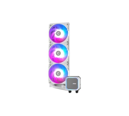Жидкостная система охлаждения MSI MAG CORELIQUID A13 360 White 3 x ARGB Gen2 Fan, ARGB Gen2 Block, Color Box, LGA1700, 1851, AM5 Жидкостная система охлаждения MSI MAG CORELIQUID A13 360 White 3 x ARGB Gen2 Fan, ARGB Gen2 Block, Color Box, LGA1700, 1851, AM5