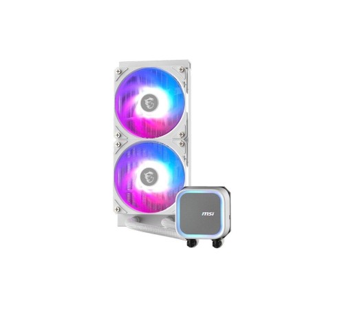 Жидкостная система охлаждения MSI MAG CORELIQUID A13 240 White 2x ARGB Gen2 Fan, ARGB Gen2 Block, Color Box, LGA1700, 1851, AM5