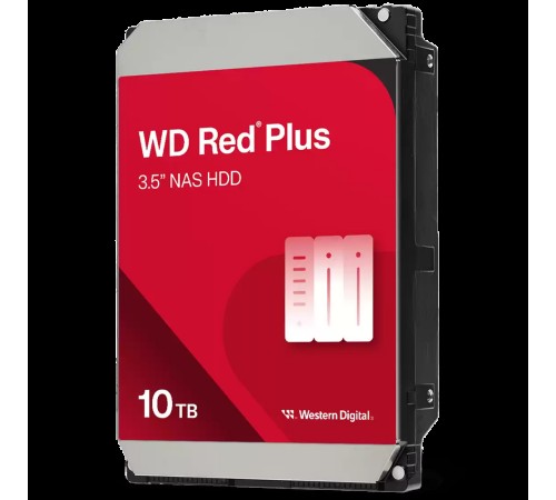 Жесткий диск Western Digital Red Plus NAS HDD 3.5" SATA 10Tb, 7200RPM, 512MB buffer, WD100EFGX, 1 year