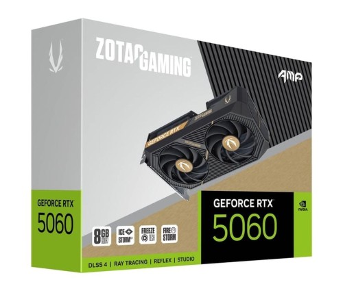 Видеокарта Zotac RTX5060 AMP 8GB GDDR7 128bit 3xDP HDMI 2FAN MEDIUM PACK Видеокарта Zotac RTX5060 AMP 8GB GDDR7 128bit 3xDP HDMI 2FAN MEDIUM PACK