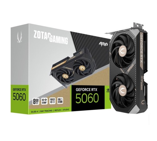 Видеокарта Zotac RTX5060 AMP 8GB GDDR7 128bit 3xDP HDMI 2FAN MEDIUM PACK Видеокарта Zotac RTX5060 AMP 8GB GDDR7 128bit 3xDP HDMI 2FAN MEDIUM PACK