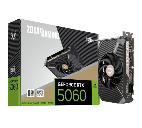 Видеокарта Zotac RTX5060 SOLO 8GB GDDR7 128bit 3xDP HDMI 1FAN LITE PACK Видеокарта Zotac RTX5060 SOLO 8GB GDDR7 128bit 3xDP HDMI 1FAN LITE PACK
