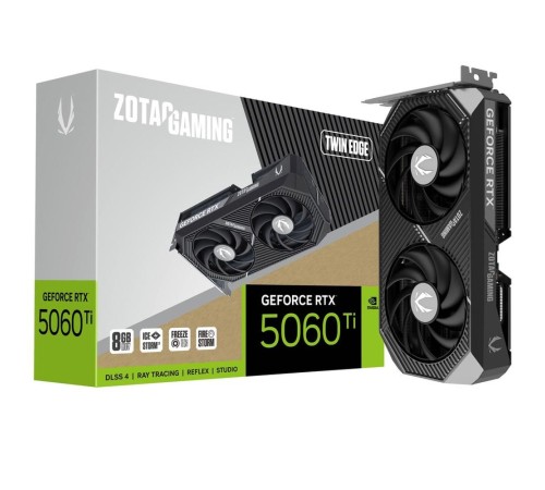 Видеокарта Zotac RTX5060Ti TWIN EDGE 8GB GDDR7 128bit 3xDP HDMI 2FAN MEDIUM PACK Видеокарта Zotac RTX5060Ti TWIN EDGE 8GB GDDR7 128bit 3xDP HDMI 2FAN MEDIUM PACK