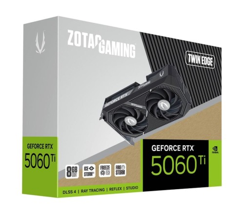 Видеокарта Zotac RTX5060Ti TWIN EDGE 8GB GDDR7 128bit 3xDP HDMI 2FAN MEDIUM PACK Видеокарта Zotac RTX5060Ti TWIN EDGE 8GB GDDR7 128bit 3xDP HDMI 2FAN MEDIUM PACK