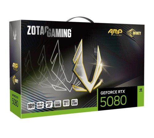 Видеокарта Zotac RTX5080 AMP EXTREME INFINITY 16GB GDDR7 256 3xDP HDMI 3FAN PREMIUM PACK Видеокарта Zotac RTX5080 AMP EXTREME INFINITY 16GB GDDR7 256 3xDP HDMI 3FAN PREMIUM PACK