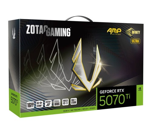 Видеокарта Zotac RTX5070Ti AMP EXTREME INFINITY ULTRA 16GB GDDR7 256bit 3xDP HDMI 3FAN PREMIUM PACK