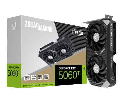 Видеокарта Zotac RTX5060Ti TWIN EDGE 16GB GDDR7 128bit 3xDP HDMI 2FAN MEDIUM PACK Видеокарта Zotac RTX5060Ti TWIN EDGE 16GB GDDR7 128bit 3xDP HDMI 2FAN MEDIUM PACK