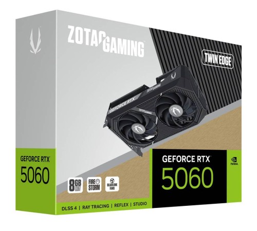 Видеокарта Zotac RTX5060 TWIN EDGE 8GB GDDR7 128bit 3xDP HDMI 2FAN MEDIUM PACK Видеокарта Zotac RTX5060 TWIN EDGE 8GB GDDR7 128bit 3xDP HDMI 2FAN MEDIUM PACK