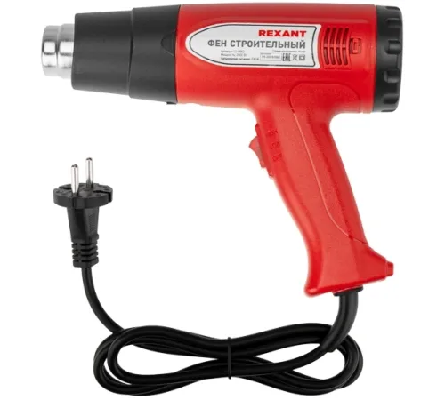 Фен строительный REXANT, 230 В/1500 Вт "STANDARD" с терморегулятором и дисплеем