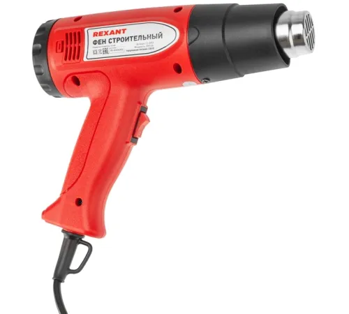 Фен строительный REXANT, 230 В/1500 Вт "STANDARD" с терморегулятором и дисплеем