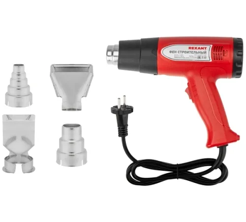 Фен строительный REXANT, 230 В/1500 Вт "STANDARD" с терморегулятором и дисплеем
