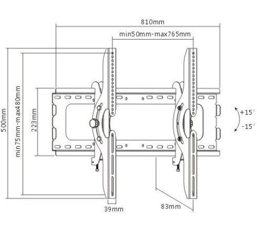 Кронштейн для телевизора Ultramounts UM 843T черный 37"-75" макс.75кг настенный поворот и наклон Кронштейн для телевизора Ultramounts UM 843T черный 37"-75" макс.75кг настенный поворот и наклон