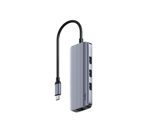 Концентратор CUDY 6-IN-1 USB-C Hub with GbE & 4K@60Hz HDMI