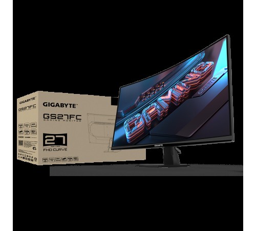 Монитор 27" Gigabyte GS27F EU Black (IPS, 300cd, 1000:1, 1ms, 178гр/178гр, 165Hz, FreeSync Premium, полуматовая, HDMI, DP)