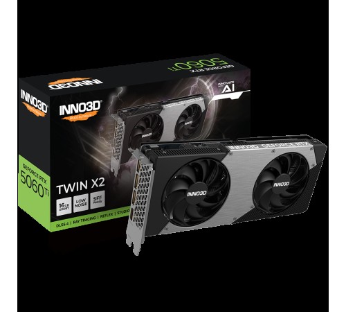 Видеокарта INNO3D RTX5060Ti TWIN X2 16GB GDDR7 128bit 3xDP HDMI 2FAN RTL