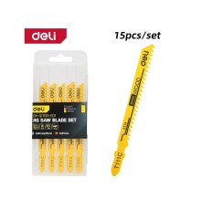 Пилки для электролобзика (15шт) по дереву Deli DH-QJT015-ED1 тип T111C, 8TPI, 74мм