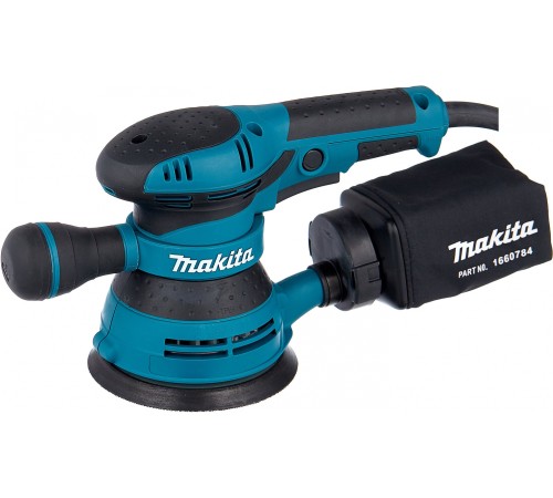 Makita BO5040 Эксцентриковая шлифовальная машина [BO5040] {300Вт,ф125мм,12000об\м,ампл-2.8мм,1.4кг,кор,п\сборник,доп.рукоятка}