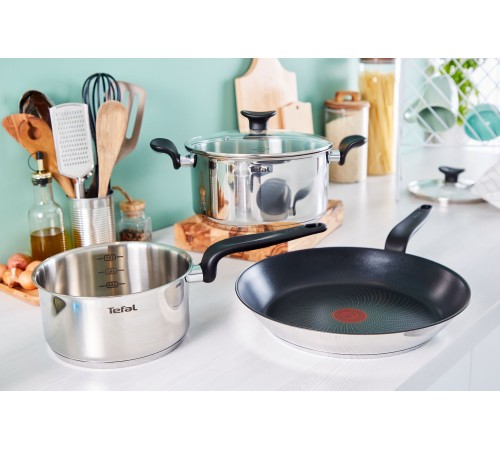 Кастрюля Tefal Primary E3084674 5.2л. d=24см (с крышкой) стальной (2100120958)