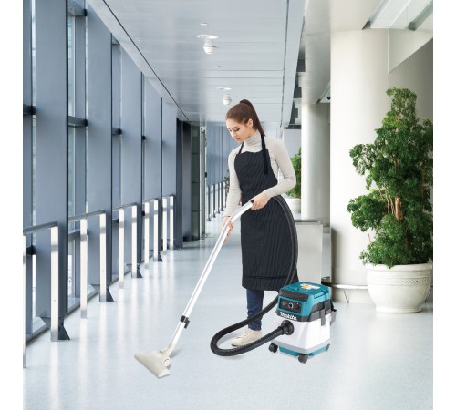 Строительный пылесос Makita DVC150LZ (уборка: сухая/влажная) белый