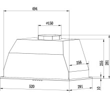 Вытяжка встраиваемая Weissgauff BOX 1200 IX нержавеющая сталь управление: сенсорное (1 мотор)