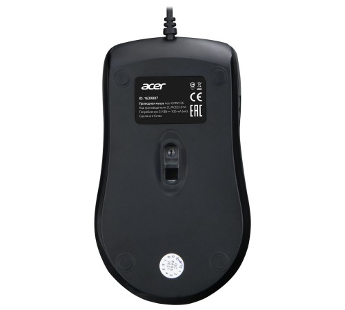 Мышь Acer OMW136 черный оптическая (1000dpi) USB (3but)