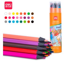 Карандаши цв. Deli 7073-24 пластик 24цв. ластик