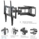 Кронштейн для телевизора Kromax OPTIMA-409 черный 32"-65" макс.45кг настенный поворотно-выдвижной и наклонный