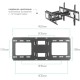 Кронштейн для телевизора Kromax OPTIMA-409 черный 32"-65" макс.45кг настенный поворотно-выдвижной и наклонный
