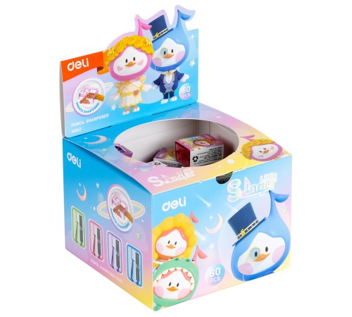 Точилка для карандашей ручная Deli EH552 Little Singer 1 отверстие пластик ассорти коробка Точилка для карандашей ручная Deli EH552 Little Singer 1 отверстие пластик ассорти коробка