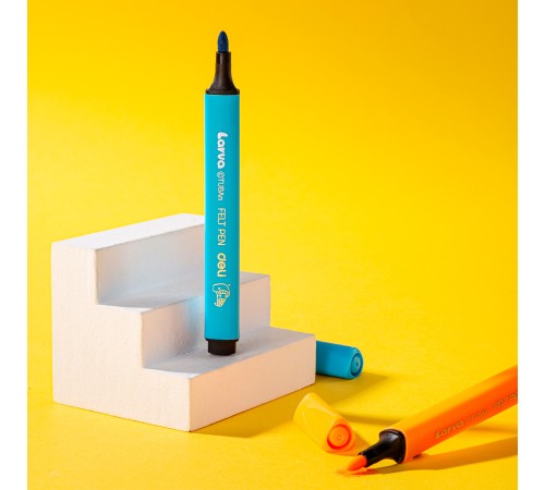 Фломастеры Deli EC153-12 Larva Вентилируемый 12цв. коробка с европодвесом