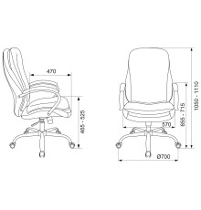 Кресло руководителя Бюрократ T-9950SL Fabric серый Alfa 44 крестовина металл хром
