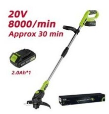 Триммер аккумуляторный Deli DG305-1 (1АКБ*2Ач + ЗУ, 20V), диаметр скашивания 260мм, макс. обороты двигателя 8000об/мин