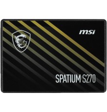 Твердотельный накопитель SSD MSI 2.5" 480GB SPATIUM S270 Client SSD SATA 6Gb/s, 500/450, IOPS 55/80K, MTBF 2M, 250TBW, RTL SATA 6Gb/s, 500/450, IOPS 55/80K, MTBF 2M, 3D NAND, 250TBW, 0,29DWPD, RTL
