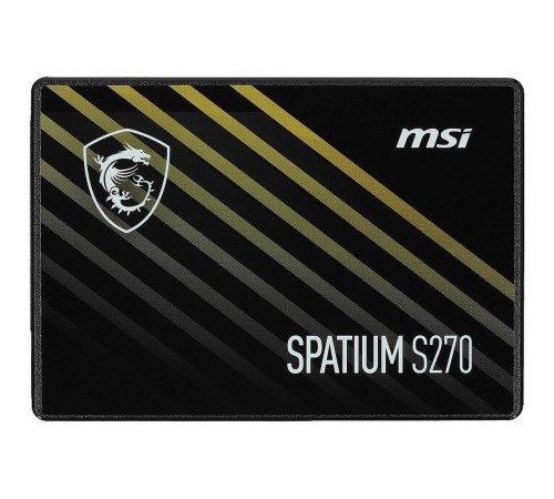 Твердотельный накопитель SSD MSI 2.5" 480GB SPATIUM S270 Client SSD SATA 6Gb/s, 500/450, IOPS 55/80K, MTBF 2M, 250TBW, RTL SATA 6Gb/s, 500/450, IOPS 55/80K, MTBF 2M, 3D NAND, 250TBW, 0,29DWPD, RTL