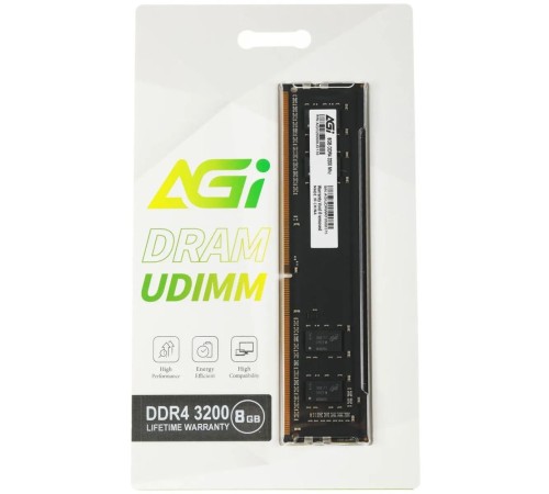 Модуль памяти AGI DDR4 3200MHz 8GB UDIMM RETAIL (No Heat Sink (for UDIMM)) -Single tray