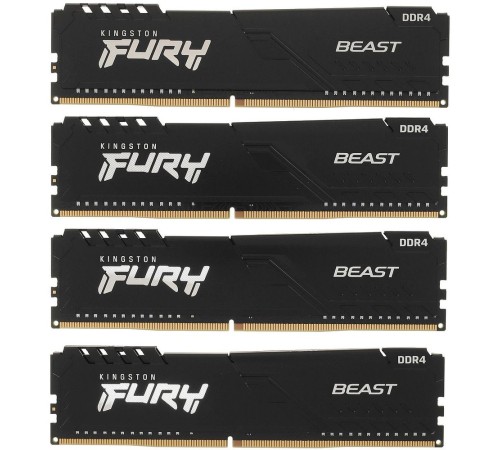 Модуль памяти Kingston OEM 16GB Kingston DDR4 2666 DIMM FURY Beast Black Gaming Memory KF426C16BBK4/16 Non-ECC, CL16, 1.2V, 512x8 Кит 4х4 , RTL oem