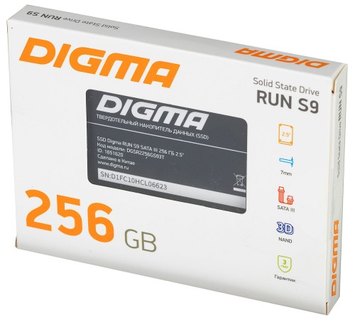 Накопитель SSD Digma SATA III 256Gb DGSR2256GS93T Run S9 2.5" Накопитель SSD Digma SATA III 256Gb DGSR2256GS93T Run S9 2.5"