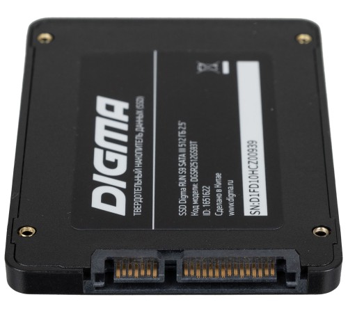 Накопитель SSD Digma SATA III 512Gb DGSR2512GS93T Run S9 2.5" Накопитель SSD Digma SATA III 512Gb DGSR2512GS93T Run S9 2.5"
