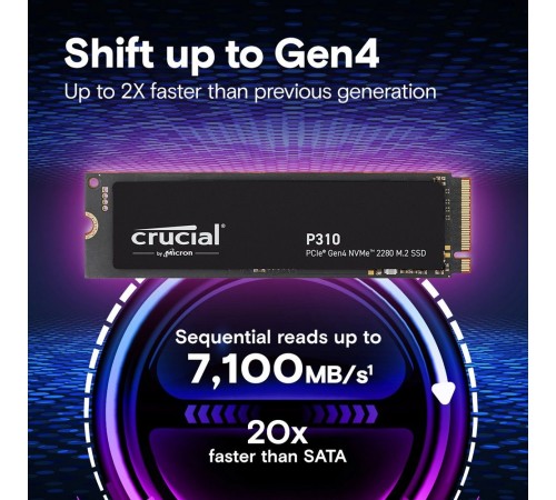 Твердотельный накопитель SSD Crucial P310 4TB PCIe Gen4 NVMe 2280 M.2 SSD CT4000P310SSD8