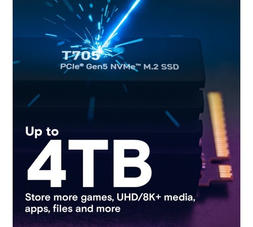 Твердотельный накопитель SSD Crucial T705 1TB PCIe Gen5 NVMe M.2 SSD with heatsink CT1000T705SSD5