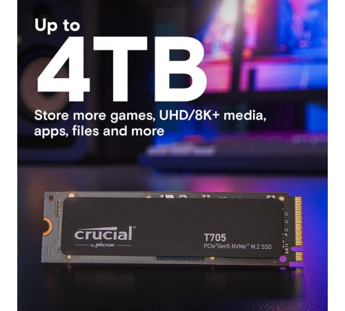 Твердотельный накопитель SSD Crucial T705 1TB PCIe Gen5 NVMe M.2 SSD CT1000T705SSD3