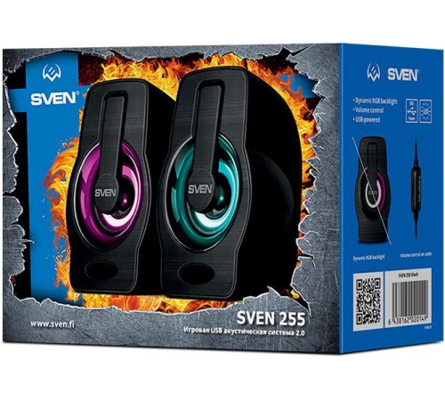 Колонки Sven 255 2.0 черный 6Вт