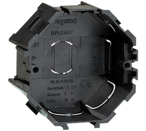 Коробка Legrand Etika 031301 монтажная R38x40мм черный