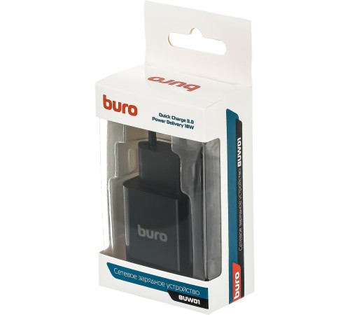 Сетевое зар./устр. Buro BUWD1 3A PD+QC черный (BUWD18P110BK) Сетевое зар./устр. Buro BUWD1 3A PD+QC черный (BUWD18P110BK)