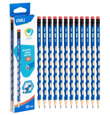 Карандаш ч/г Deli EC016-2B U-Touch 2B трехгран. (12шт) ластик