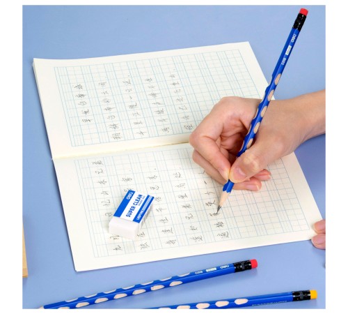 Карандаш ч/г Deli EC016-2B U-Touch 2B трехгран. (12шт) ластик