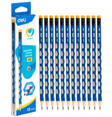 Карандаш ч/г Deli EC016-HB U-Touch HB трехгран. (12шт)