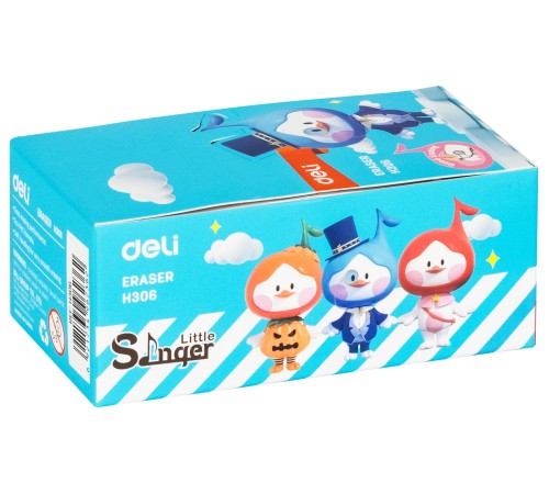 Ластик Deli EH306 Little Sinnger 54х20х10мм ПВХ ассорти (1шт)