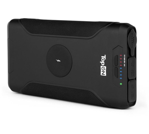 Мобильный аккумулятор TopON TOP-X73 72000mAh 3A QC 1xUSB беспроводная зарядка черный (чехол в комплекте) (103073)